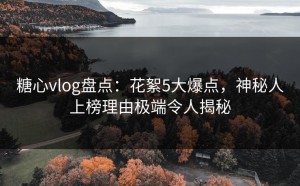 糖心vlog盘点：花絮5大爆点，神秘人上榜理由极端令人揭秘