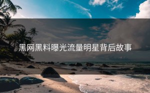 黑网黑料曝光流量明星背后故事