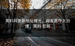黑料网更新地址曝光，网友直呼太劲爆，黑料 官网